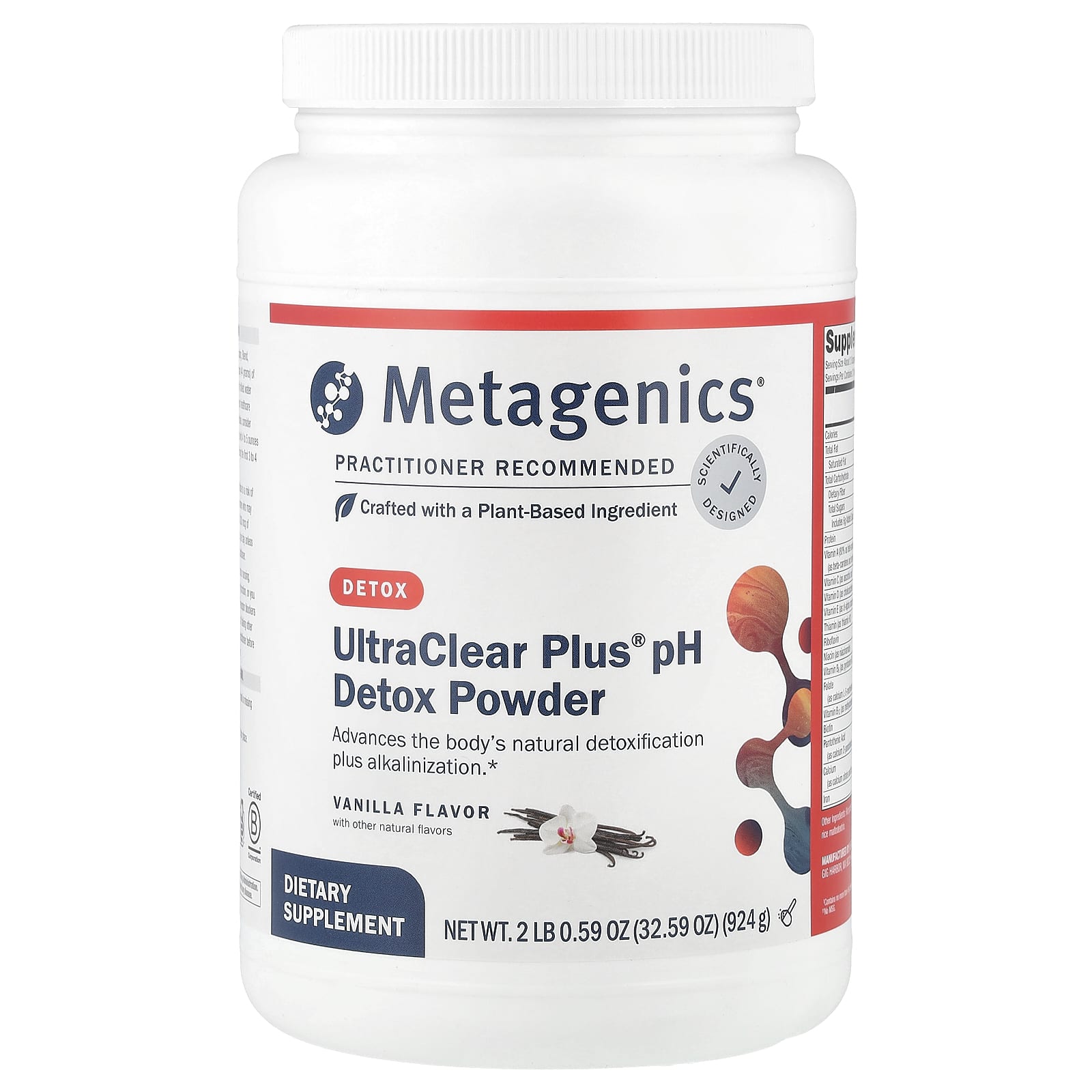 Порошок Metagenics UltraClear Plus® pH Detox, вкус Vanilla, 924 г