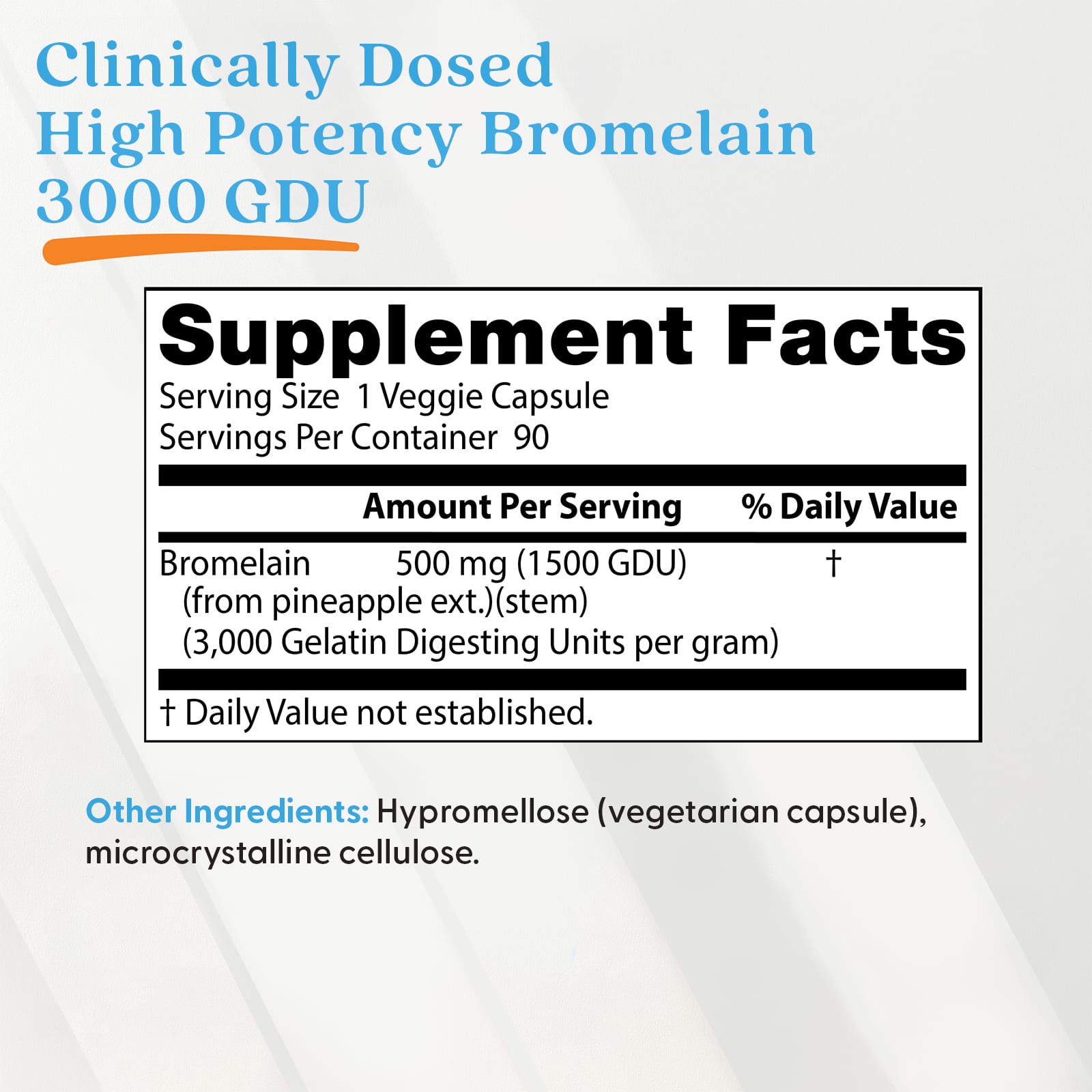 Бромелайн Doctor's Best High Potency, 500 мг, 90 растительных капсул — фото 4