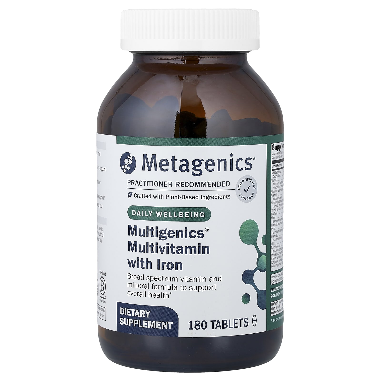 Мультивитамины Metagenics Multigenics® with Iron, 180 таблеток