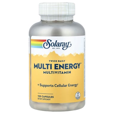 Мультивитамины Solaray Twice Daily Multi Energy™ Iron Free, 120 капсул