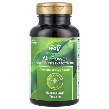 Комплекс Air-Power с гвайфенезином Nature's Way Air-Power® Guaifenesin Expectorant, 200 мг, 100 таблеток