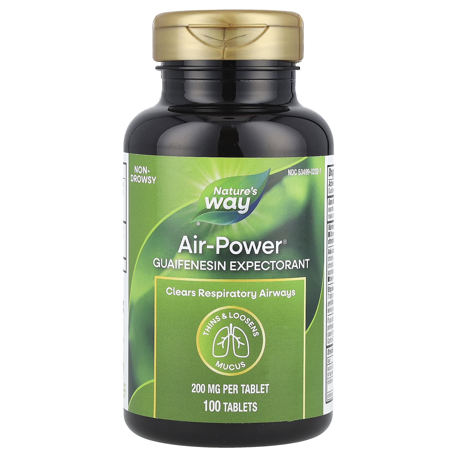 Комплекс Air-Power с гвайфенезином Nature's Way Air-Power® Guaifenesin Expectorant, 200 мг, 100 таблеток