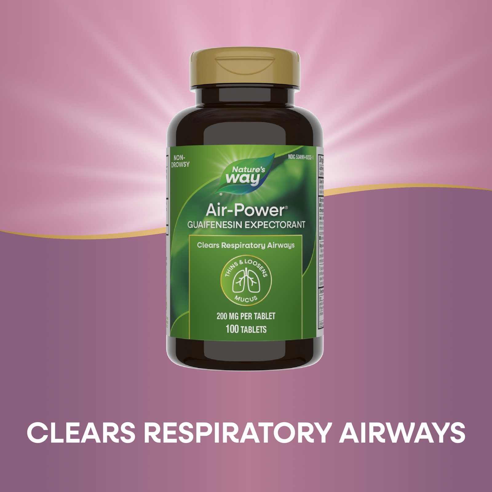 Комплекс Air-Power с гвайфенезином Nature's Way Air-Power® Guaifenesin Expectorant, 200 мг, 100 таблеток — фото 6