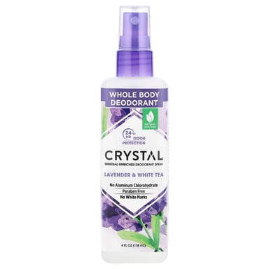 Дезодорант CRYSTAL Mineral-Enriched Spray Lavender & White Tea, 118 мл, спрей
