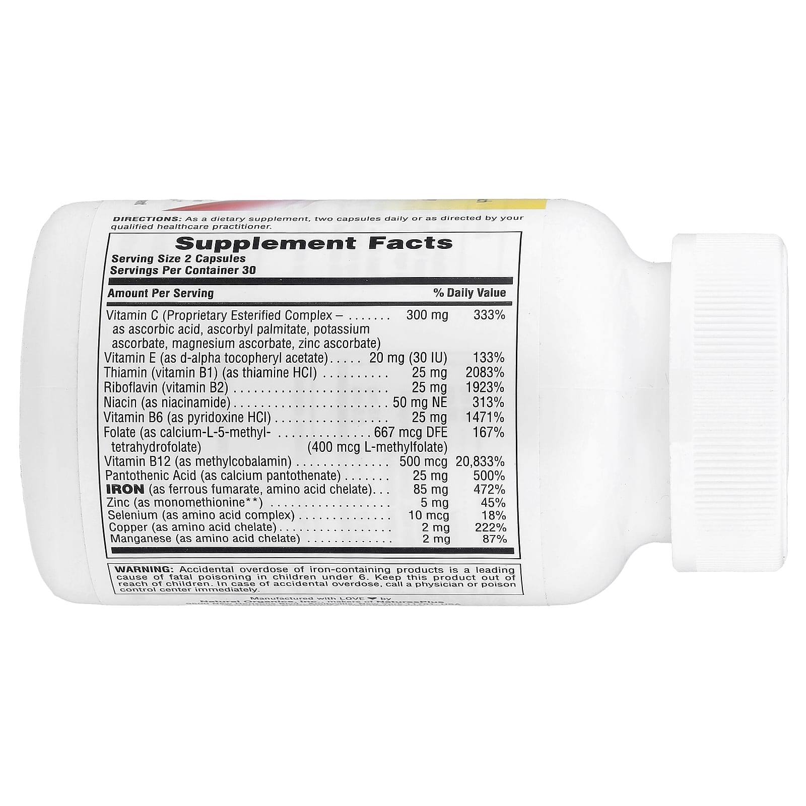 Железо NaturesPlus Hema-Plex® 60 Fast-Acting Capsules, капсулы — фото 3