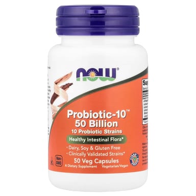 Пробиотик NOW Foods -10™, оттенок 50 Billion, 50 растительных капсул