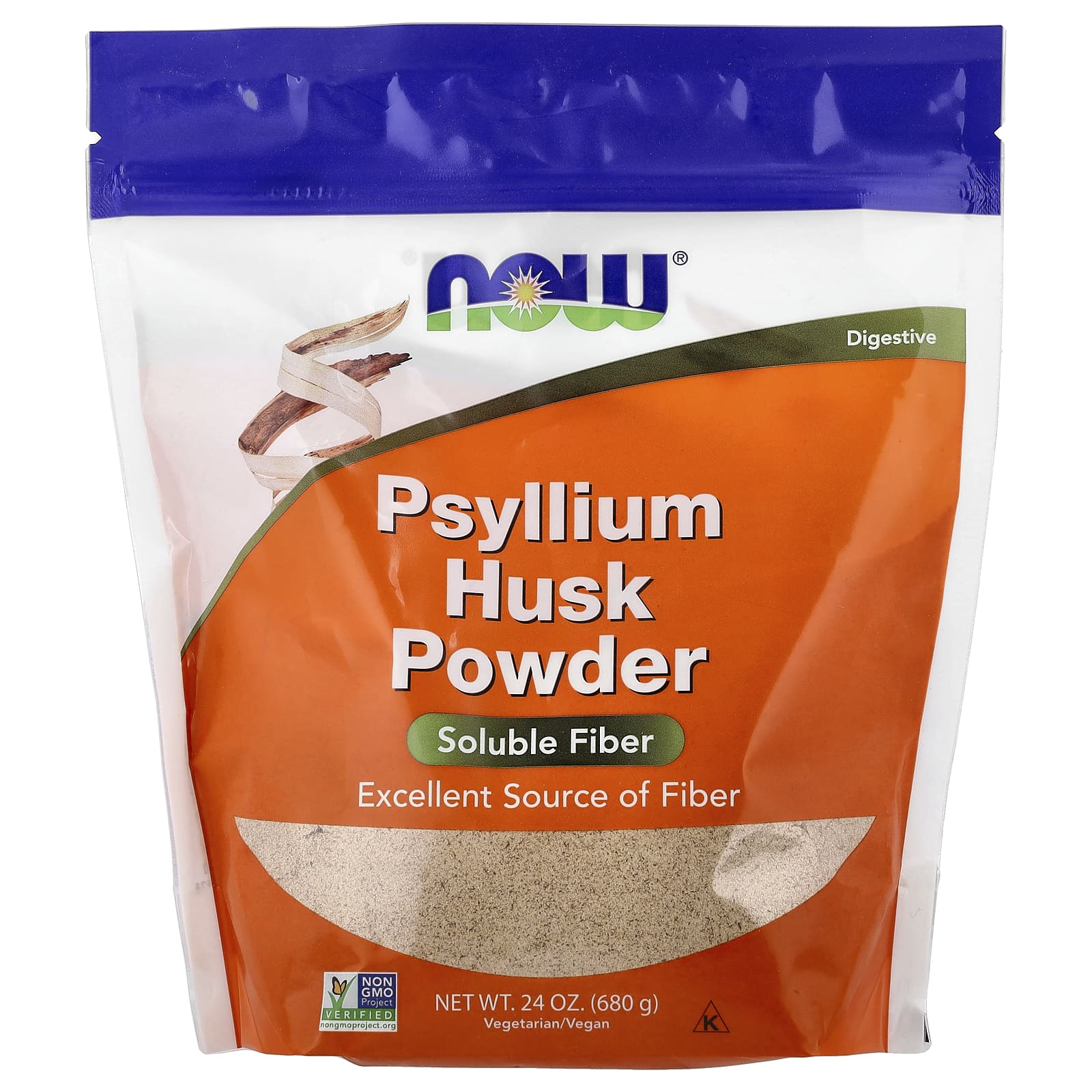 Капсулы шелухи подорожника NOW Foods Powder, 680 г, порошок