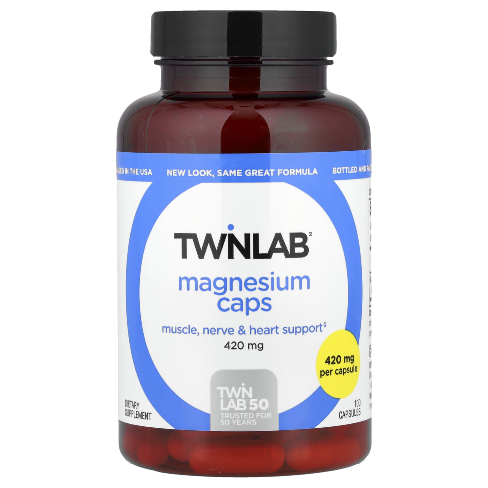 Магний Twinlab Caps, 420 мг, 100 капсул
