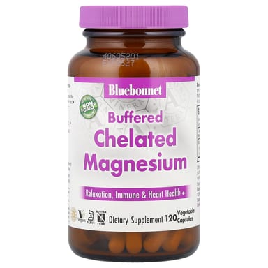 Магний Bluebonnet Nutrition Buffered Chelated, 200 мг, 120 растительных капсул