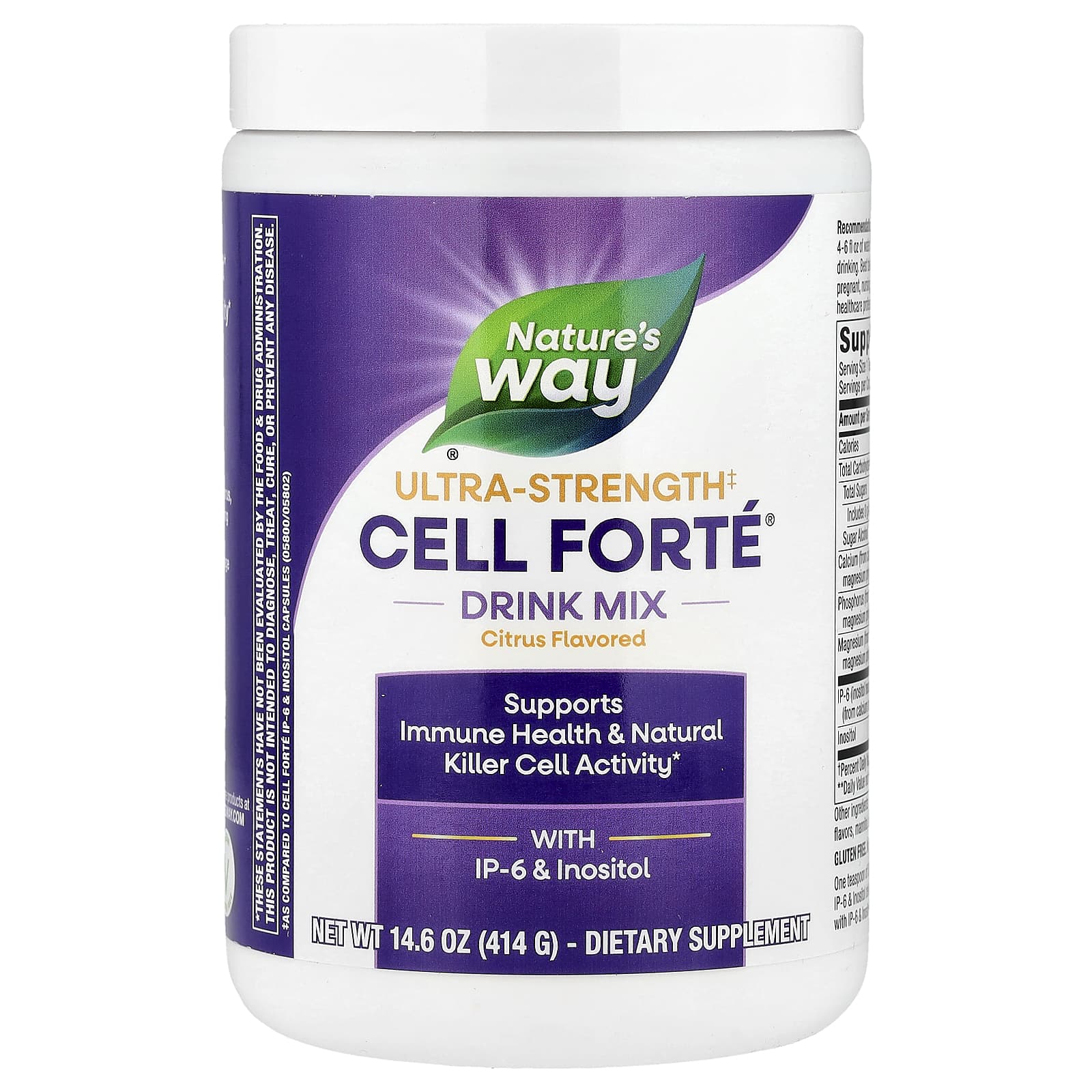 Инозитол Nature's Way Cell Forté® Drink Mix With IP-6 & Ultra-Strength, оттенок Citrus, 414 г, смесь для напитка