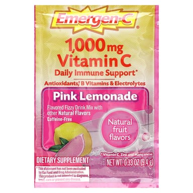 Витамин C Emergen-C Pink Lemonade, оттенок 30 Packets, 1000 мг, 9.4 г, саше