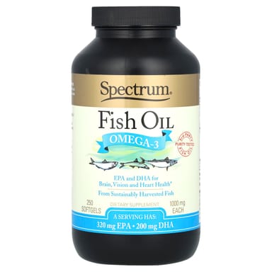 Рыбий жир Spectrum Essentials Omega-3, 500 мг, 250 мягких капсул