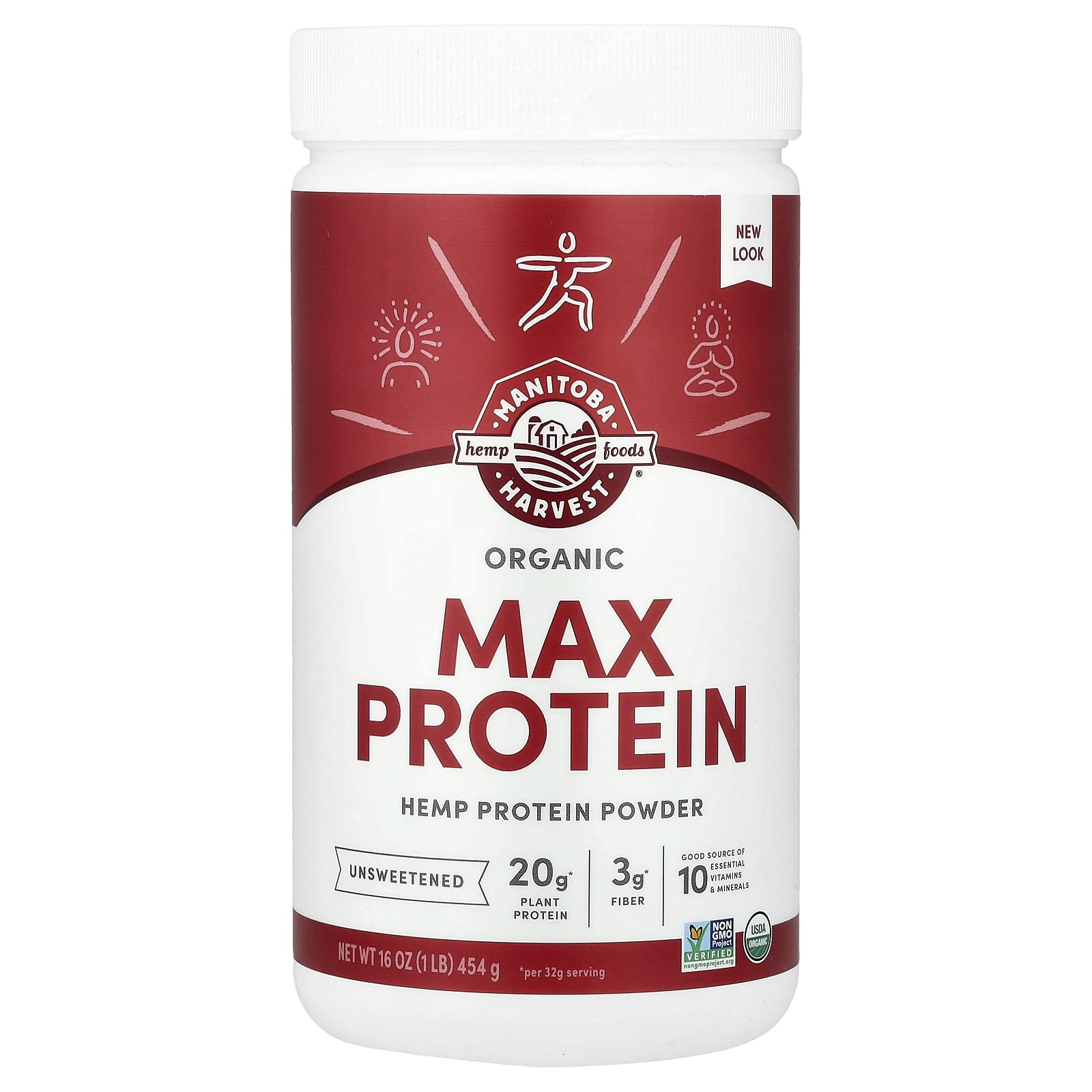 Протеиновый порошок Manitoba Harvest Organic Max Unsweetened, 454 г