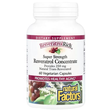 Ресвератрол Natural Factors ResveratrolRich® Concentrate Super Strength, 60 растительных капсул