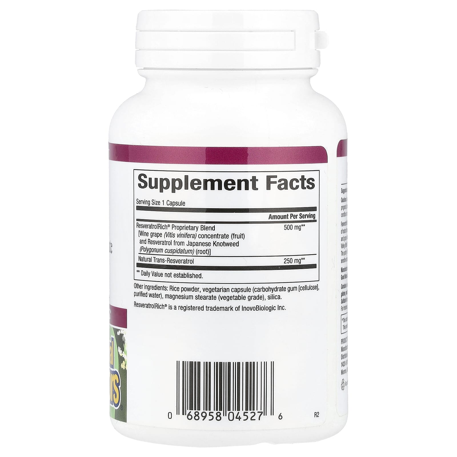 Ресвератрол Natural Factors ResveratrolRich® Concentrate Super Strength, 60 растительных капсул — фото 2