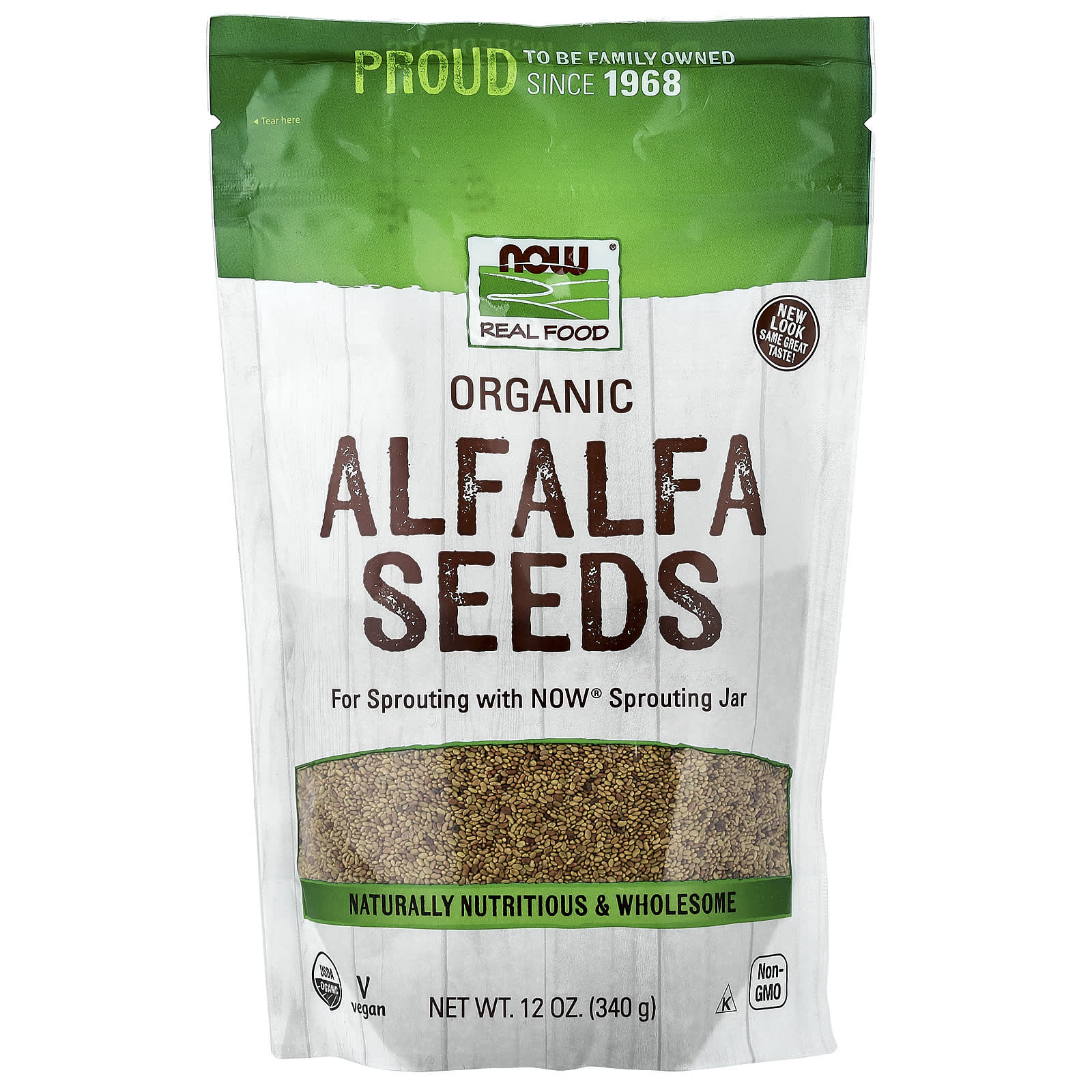 Люцерна NOW Foods Organic Seeds, 340 г