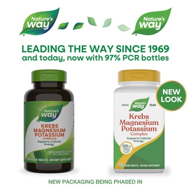 Магний Nature's Way Krebs Potassium Complex 120 Vegan Tablets, таблетки
