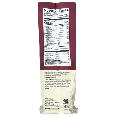 Кофе Teeccino Chicory Herbal Almond Amaretto Medium Roast, без кофеина, 312 г