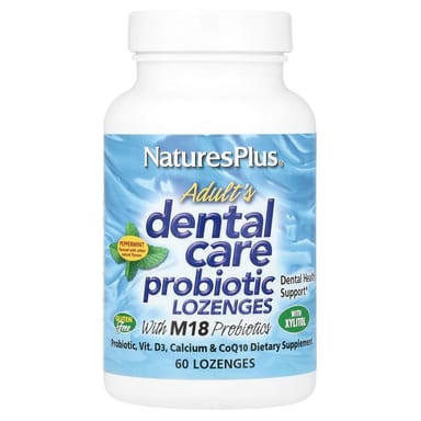 Пробиотик NaturesPlus Adult's Dental Care, оттенок Peppermint, 60 пастилок