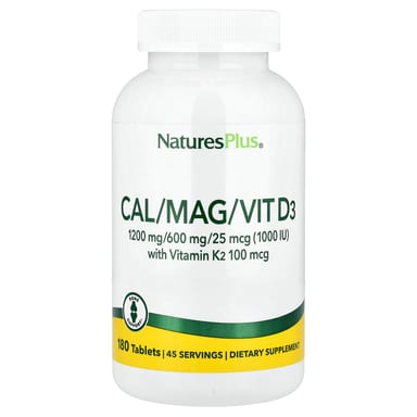 Витамин D3 NaturesPlus Cal/Mag/Vit with Vitamin K2, 180 таблеток