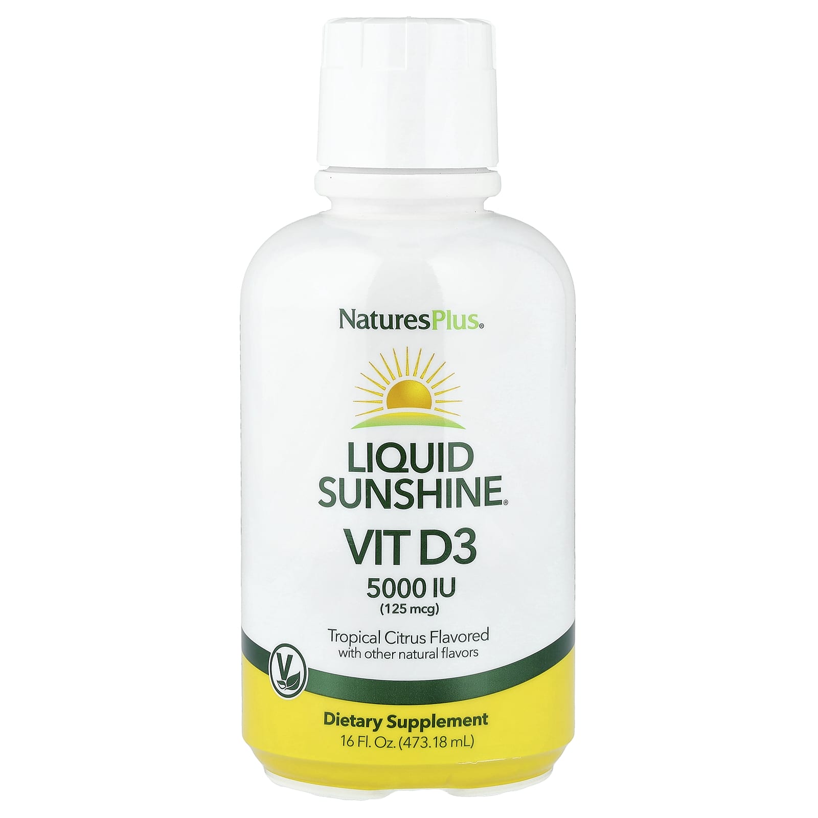 Витамин D3 NaturesPlus Liquid Sunshine® Tropical Citrus, 473.18 мл, жидкая форма