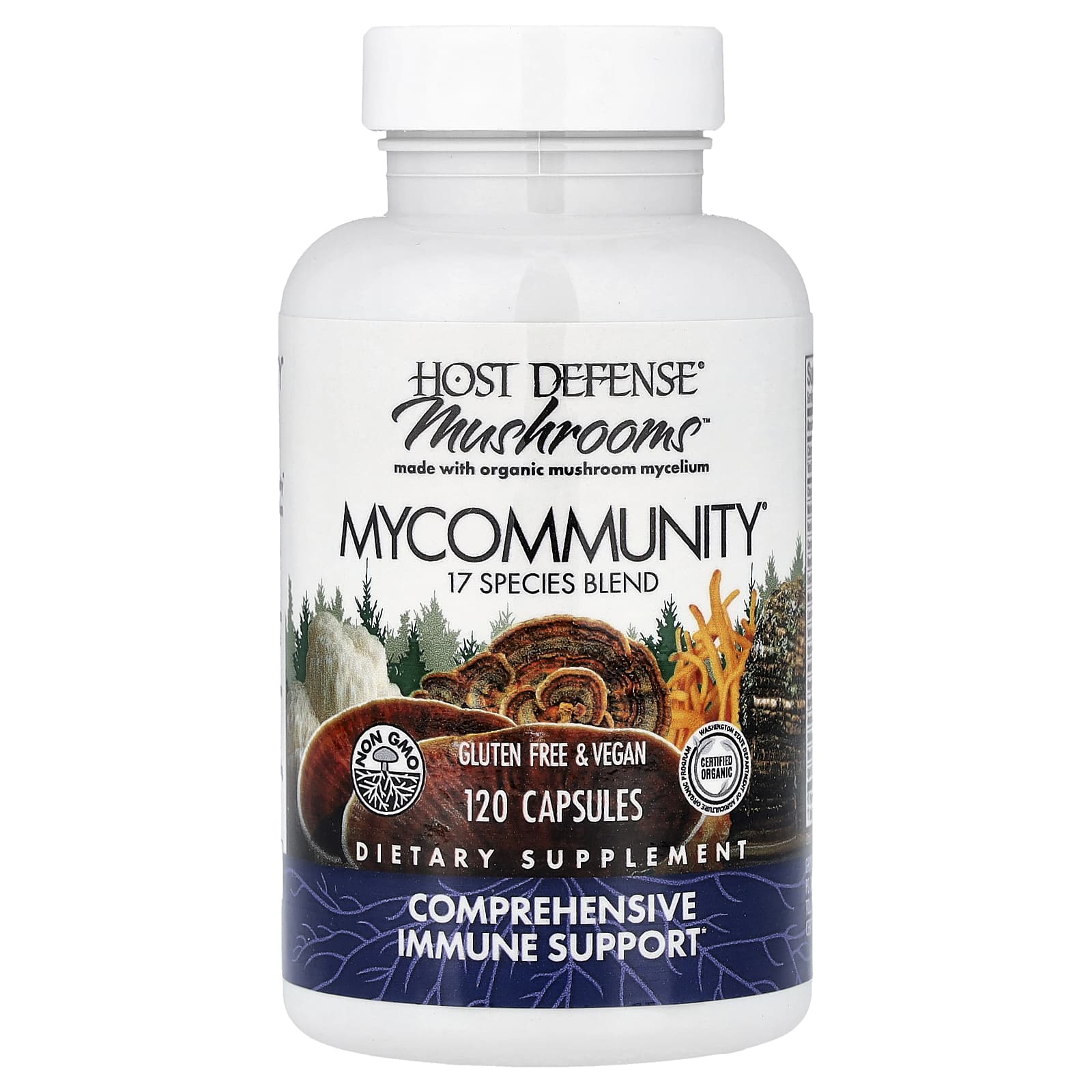 Грибной комплекс Host Defense™ MyCommunity®, 120 капсул