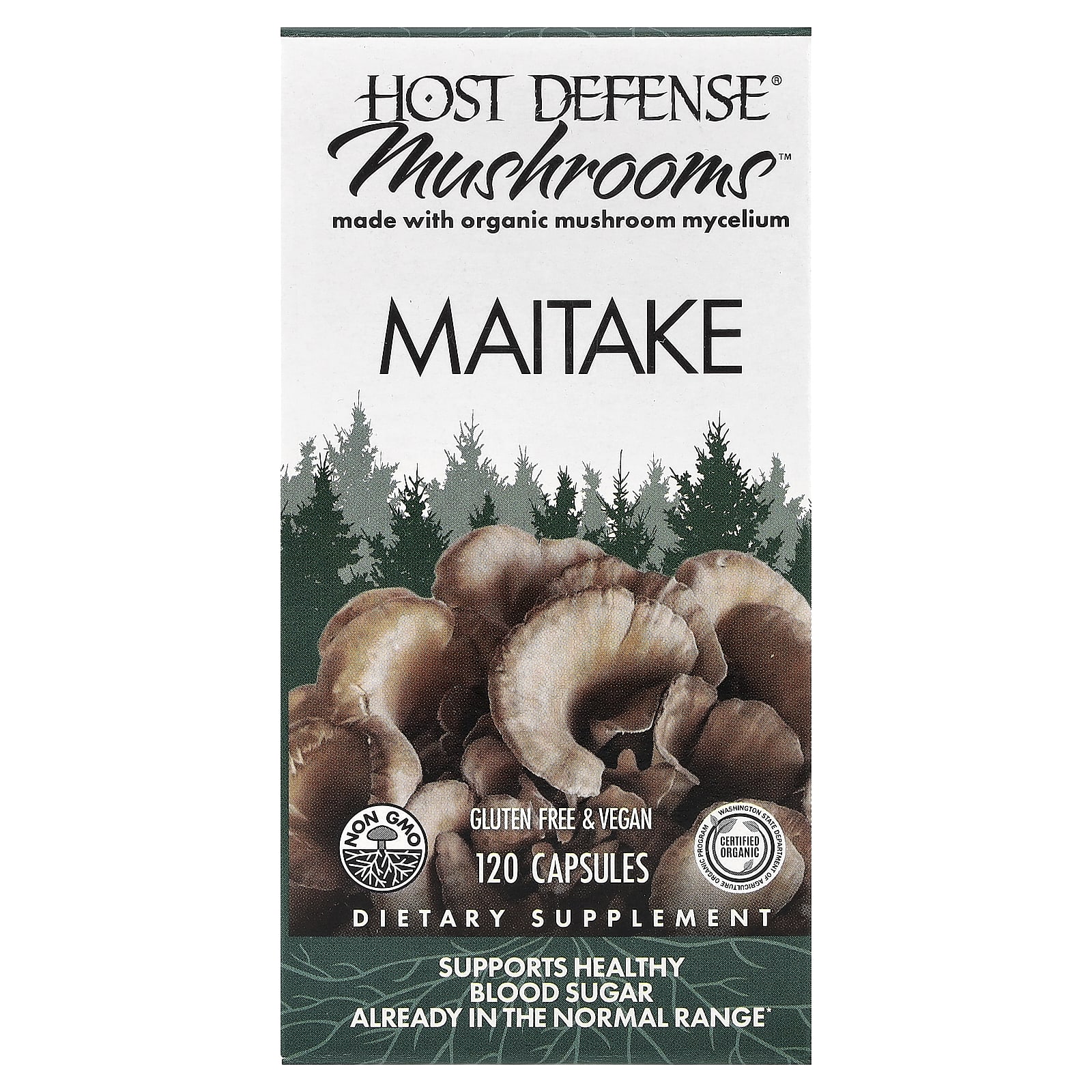 Грибной комплекс Host Defense™, оттенок Maitake, 0.5 г, 120 капсул — фото 2
