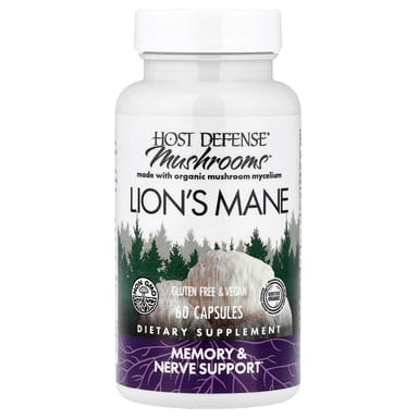 Ежовик гребенчатый Host Defense Mushrooms™, 0.5 г, 60 капсул