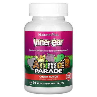 Детский NaturesPlus Animal Parade Inner Ear Chewable, вкус Cherry, 90 жевательных таблеток в форме животных