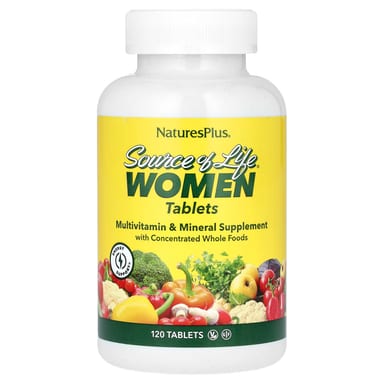 Мультивитаминно-минеральный комплекс NaturesPlus Source of Life® Women Supplement with Concentrated Whole Foods, 120 таблеток