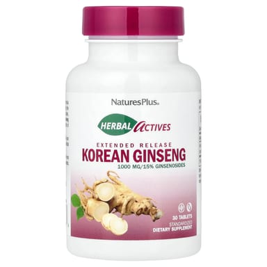 Женьшень NaturesPlus Herbal Actives Korean Extended Release, 1000 мг, 30 таблеток