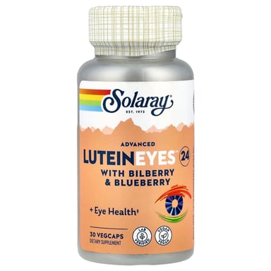 Лютеин Solaray, вкус Advanced Lutein Eyes™ 24 With Bilberry & Blueberry, 30 растительных капсул
