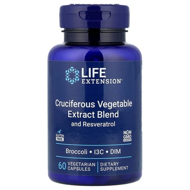 Ресвератрол Life Extension Cruciferous Vegetable Extract Blend, 60 растительных капсул