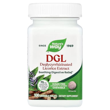Солодка DGL Nature's Way, 100 жевательных таблеток