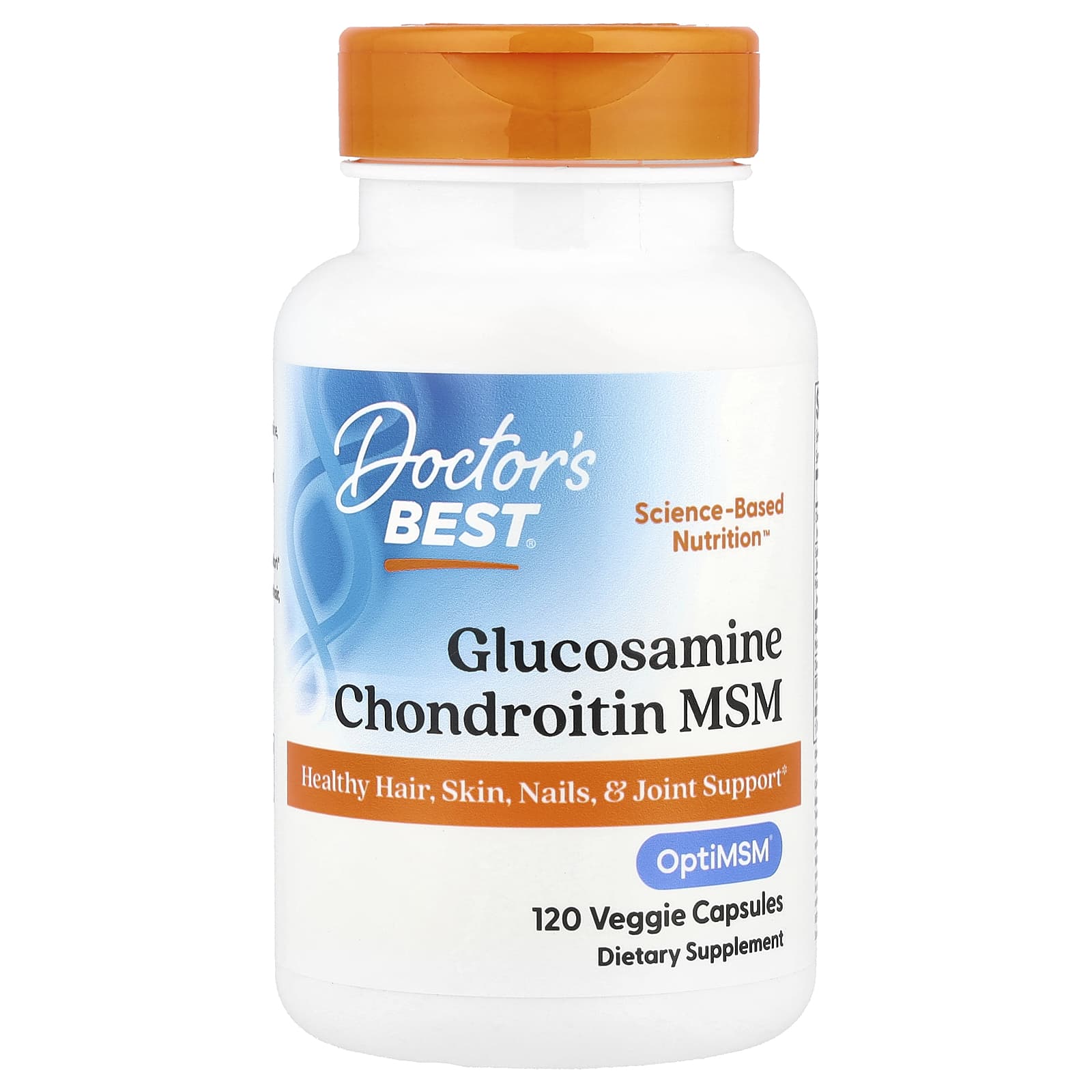Хондроитин Doctor's Best Glucosamine MSM, 120 растительных капсул