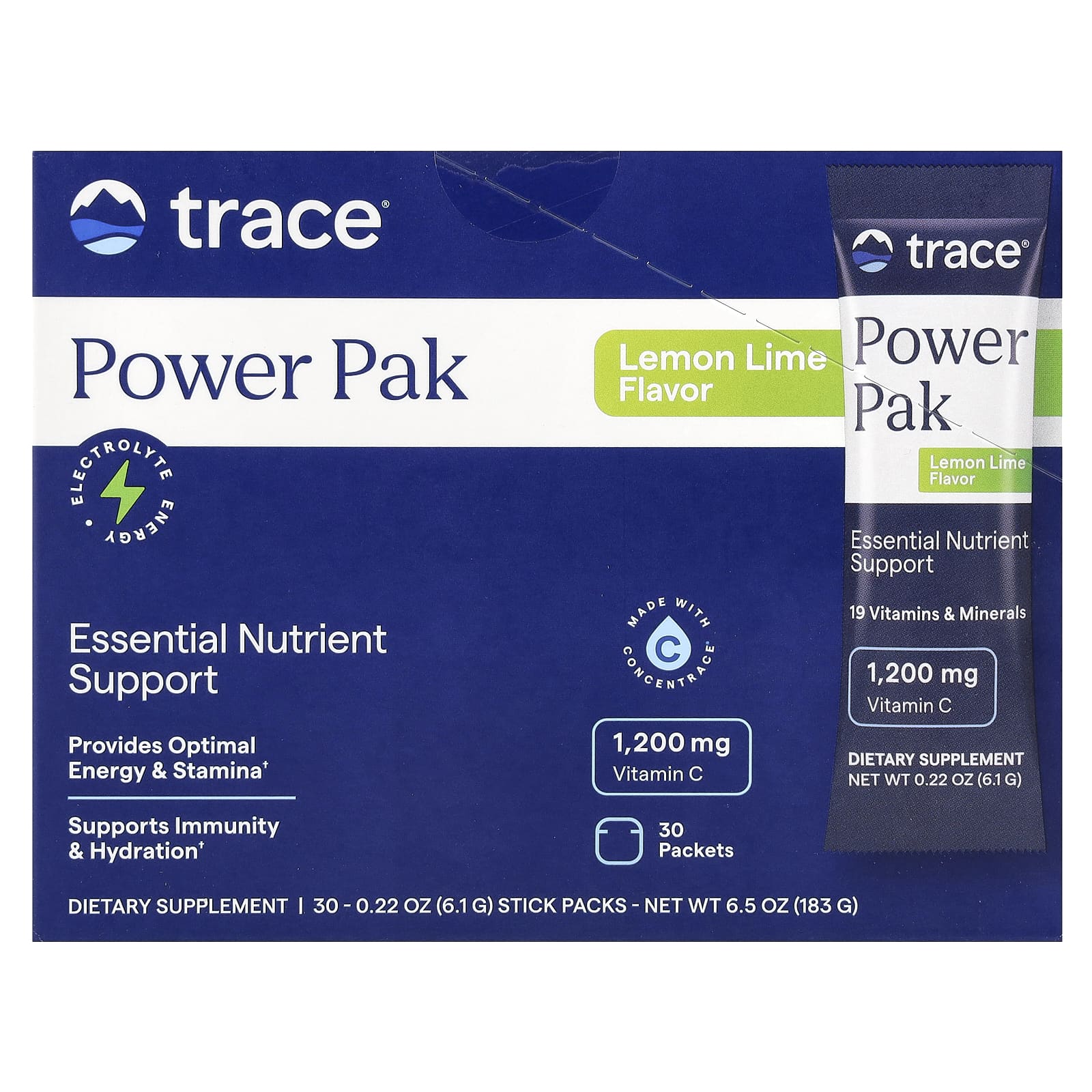 Стик Trace Power Pak 30 Packets, вкус Lemon Lime, 6.1 г, саше — фото 2