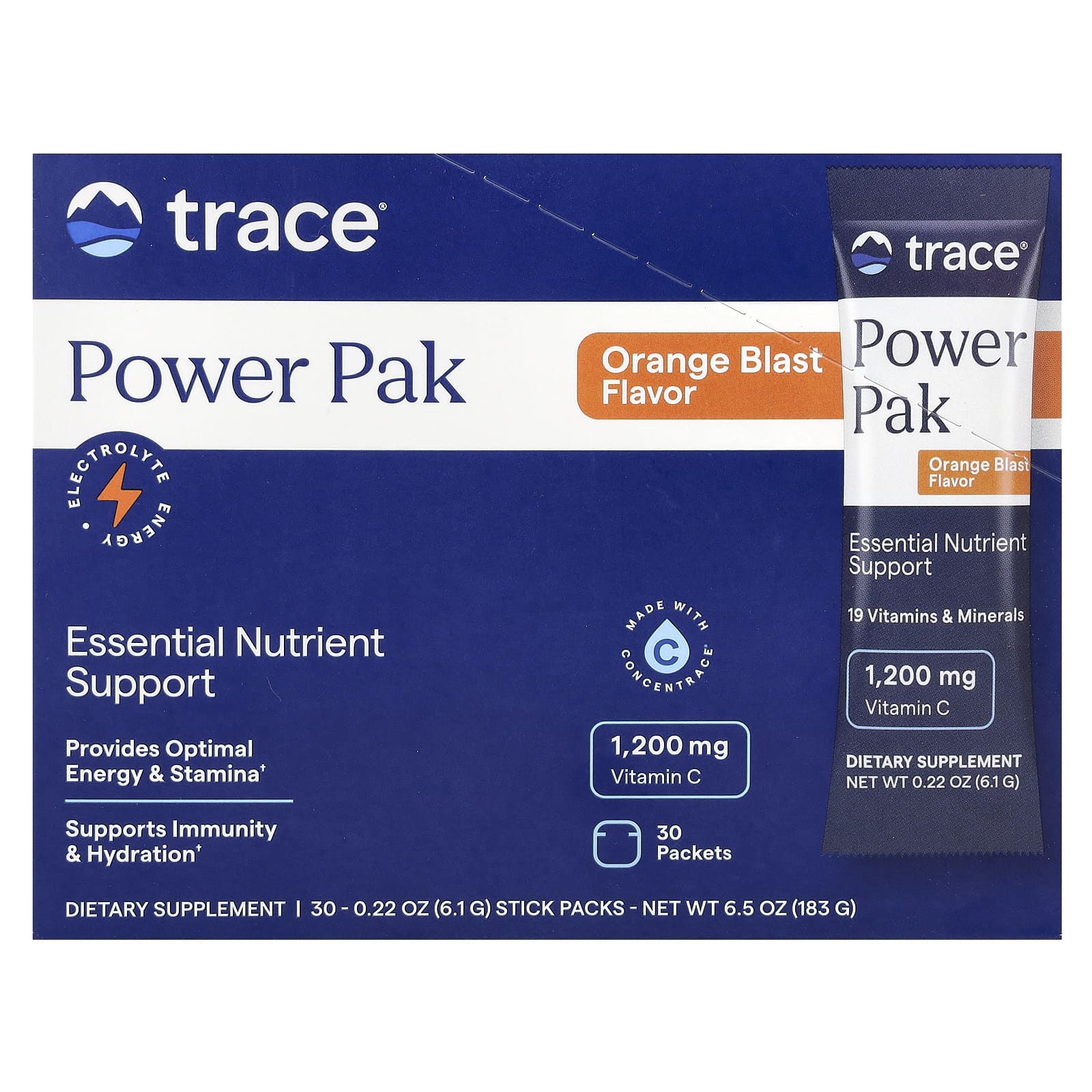 Стик Trace Power Pak 30 Packets, вкус Orange Blast, 6.1 г, саше — фото 2