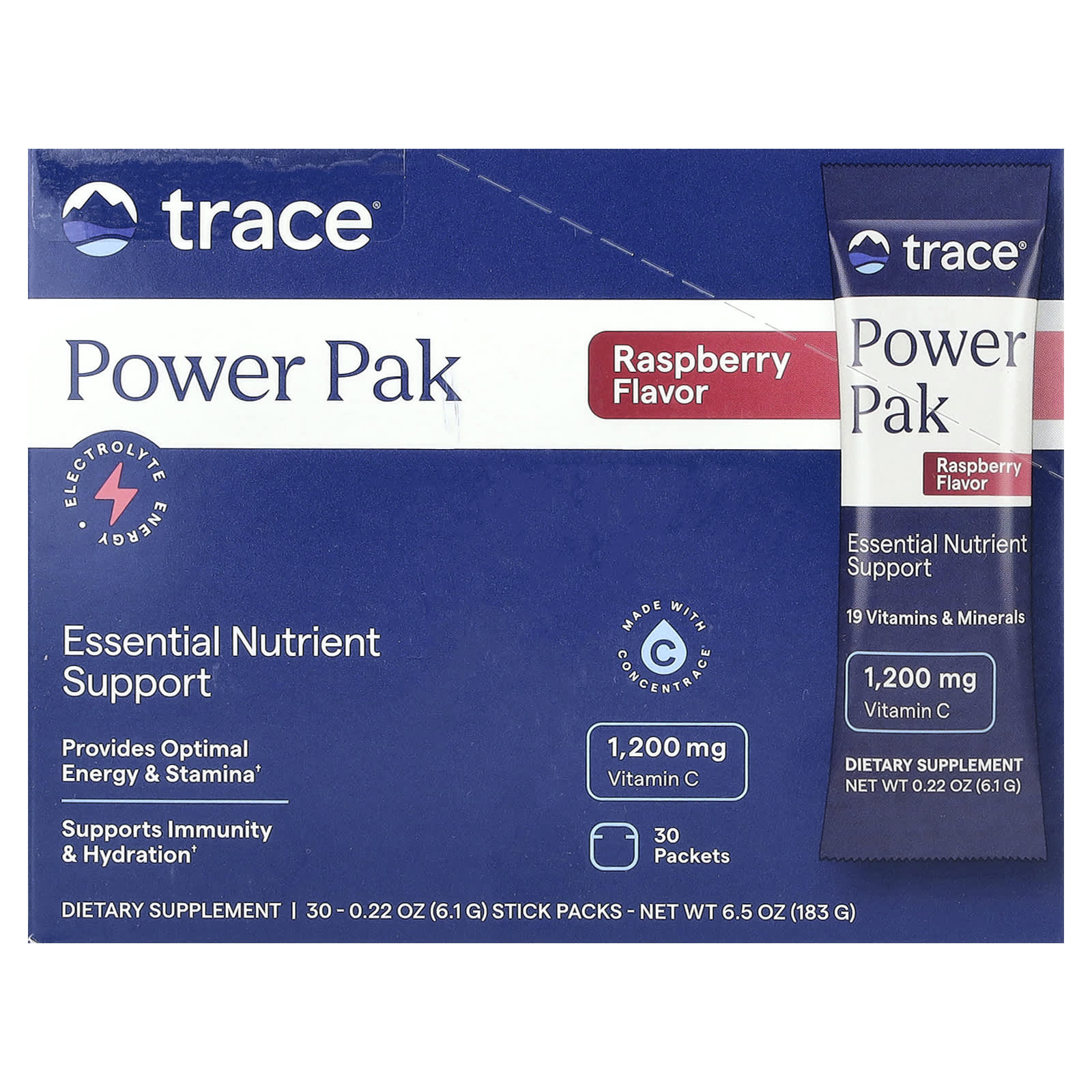 Стик Trace PowerPak, вкус Raspberry, 6.1 г, 30 стиков — фото 3