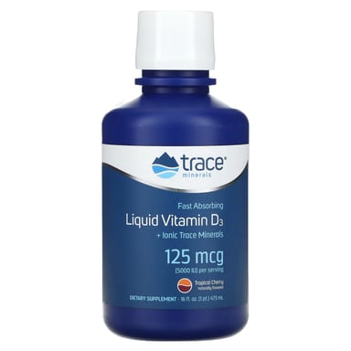 Витамин D3 Trace Liquid, вкус Tropical Cherry, 125 мкг (5000 МЕ), 473 мл, жидкая форма