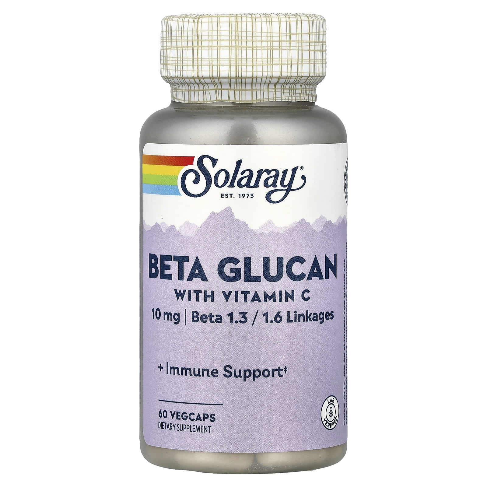 Витамин C Solaray Beta Glucan, 60 растительных капсул