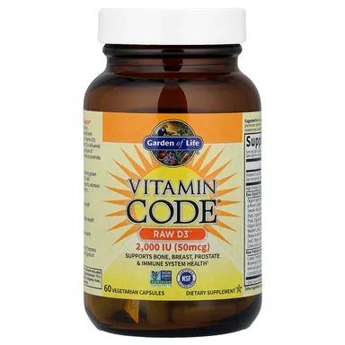 Фото товара: Витамин D3 Garden of Life Vitamin Code® RAW™, 60 растительных капсул
