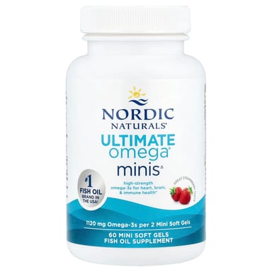 Омега-3 Ultimate Omega Nordic Naturals® Minis, вкус Strawberry, 560 мг, 60 мягких капсул