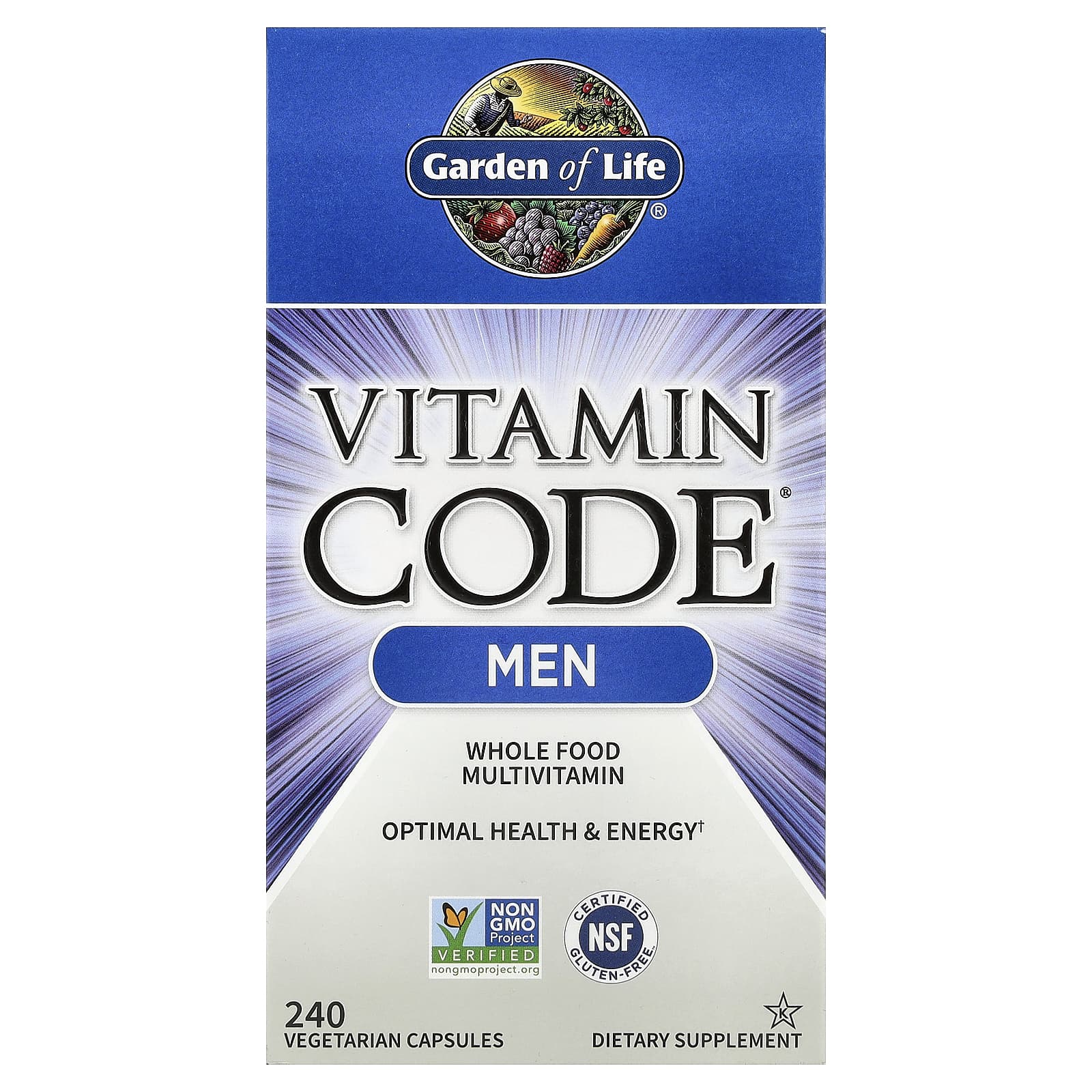 Мультивитамины Garden of Life Vitamin Code® Whole Food For Men, 240 растительных капсул — фото 2