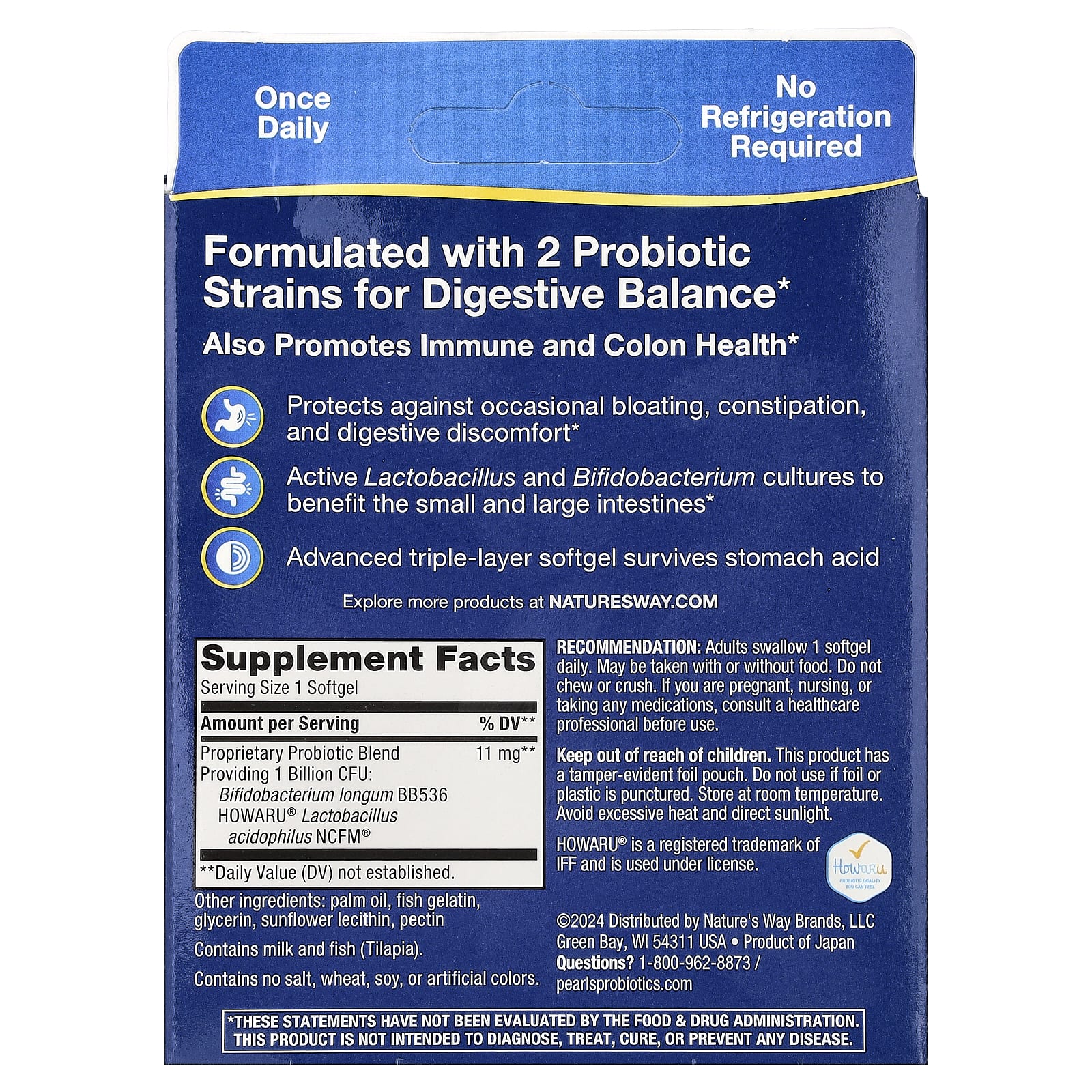 Пробиотик ацидофилус Nature's Way Probiotic Pearls®, 1 млрд КОЕ, 30 мягких капсул — фото 5