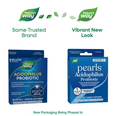 Пробиотик ацидофилус Nature's Way Pearls® Probiotic, 1 млрд КОЕ, 90 мягких капсул