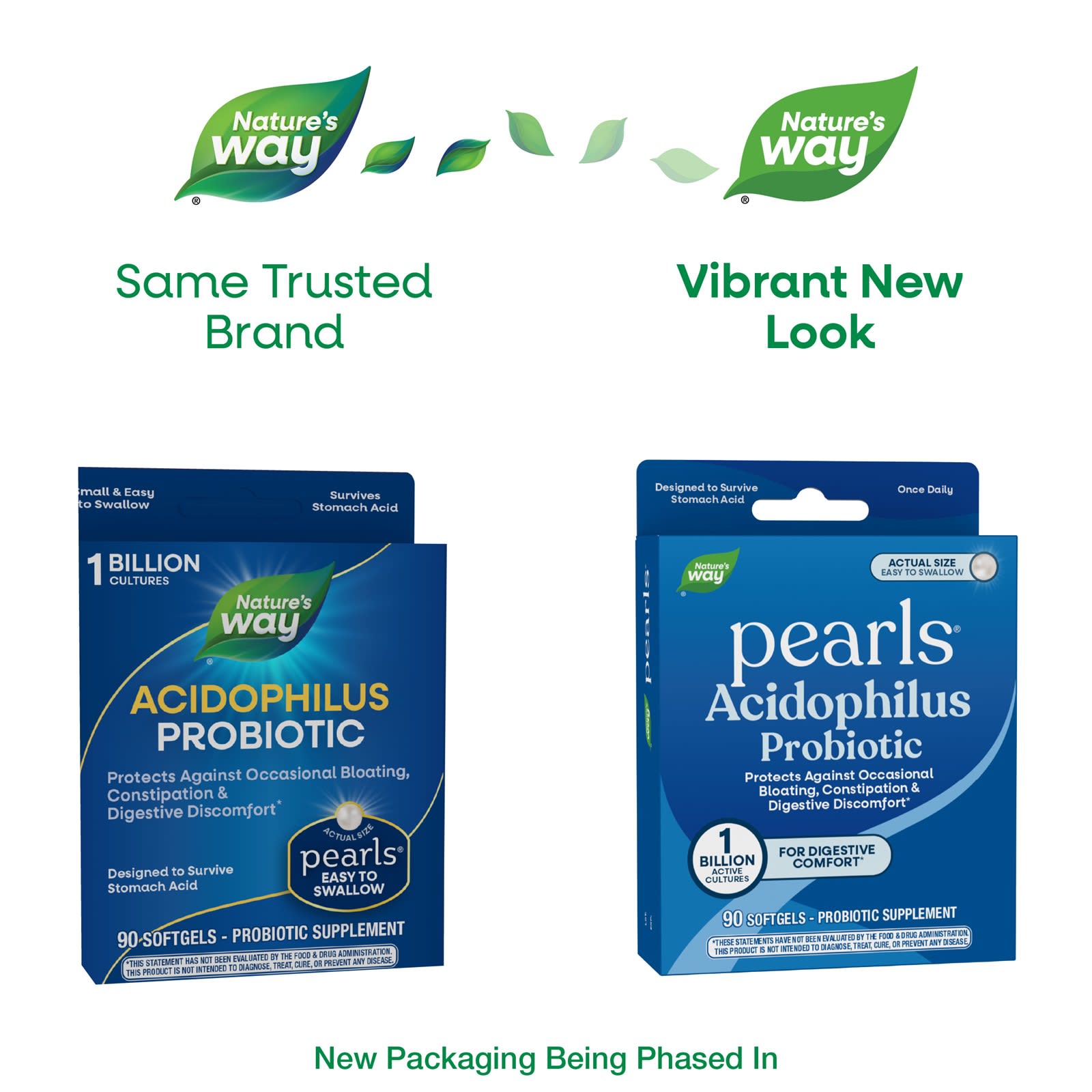 Пробиотик ацидофилус Nature's Way Pearls® Probiotic, 1 млрд КОЕ, 90 мягких капсул