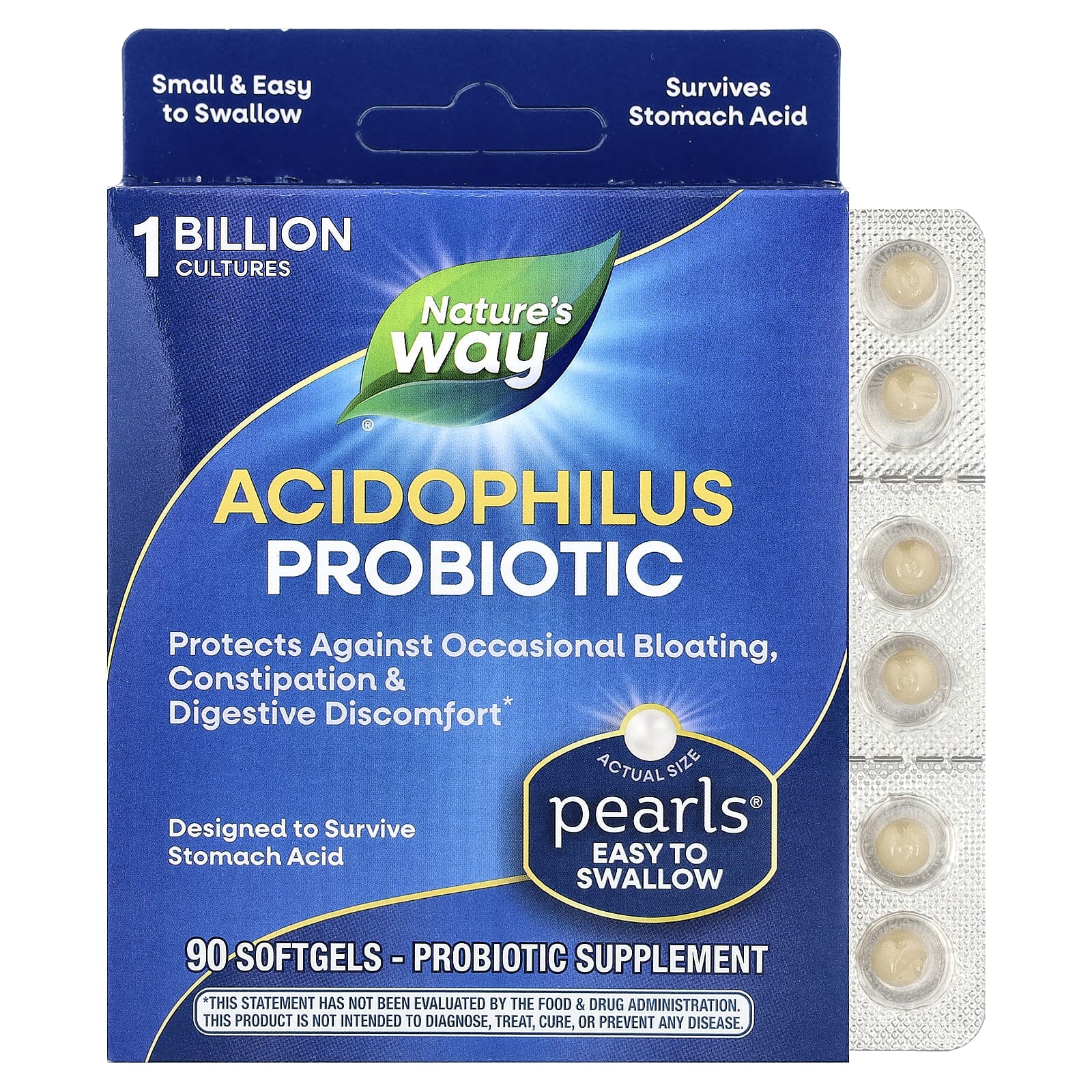 Пробиотик ацидофилус Nature's Way Pearls® Probiotic, 1 млрд КОЕ, 90 мягких капсул — фото 2