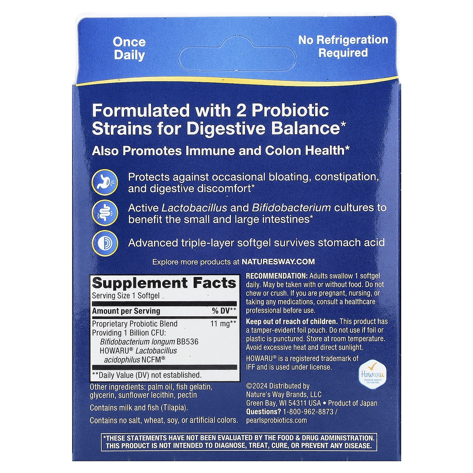Пробиотик ацидофилус Nature's Way Pearls® Probiotic, 1 млрд КОЕ, 90 мягких капсул — фото 3