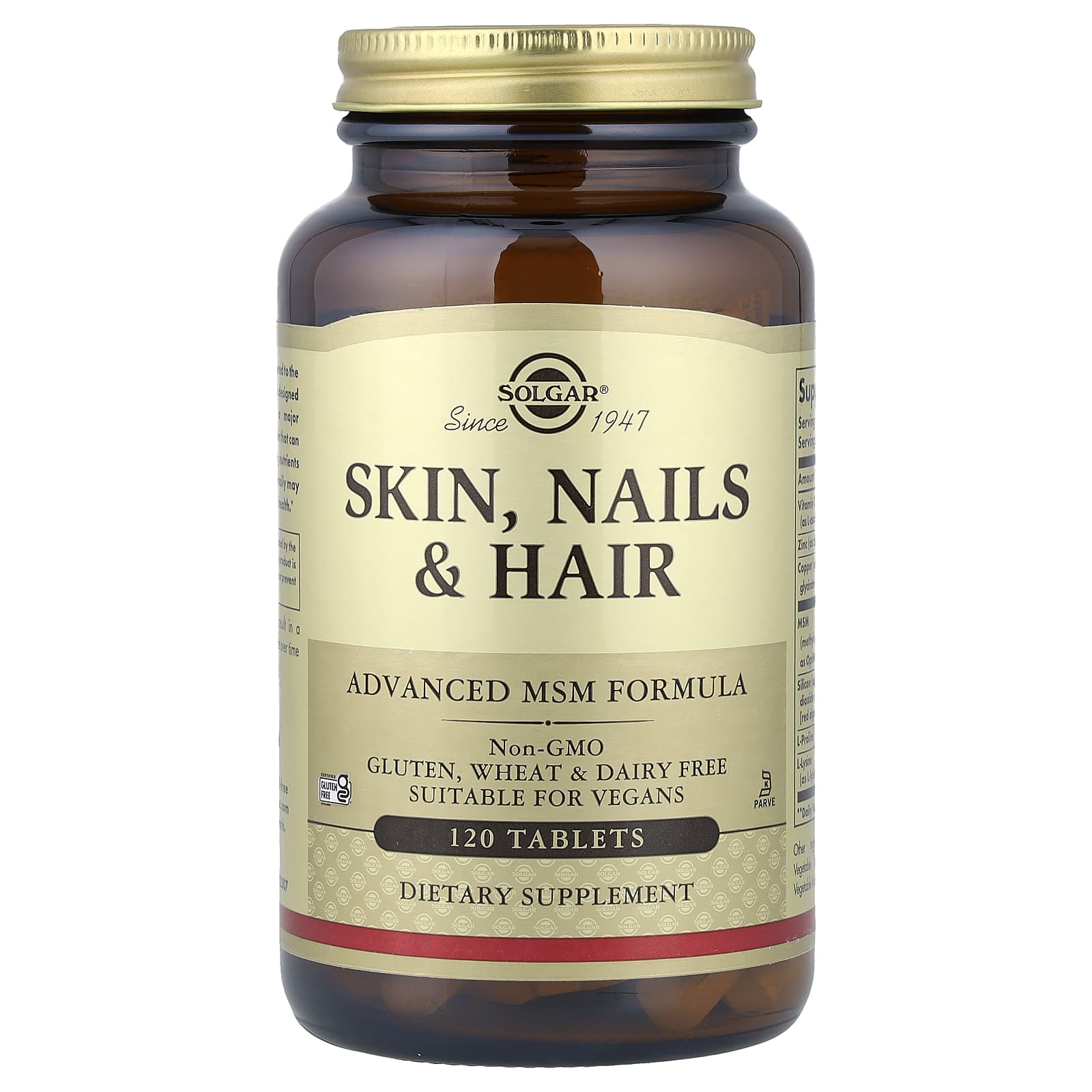 Комплекс Solgar Skin Nails & Hair Advanced MSM, 120 таблеток