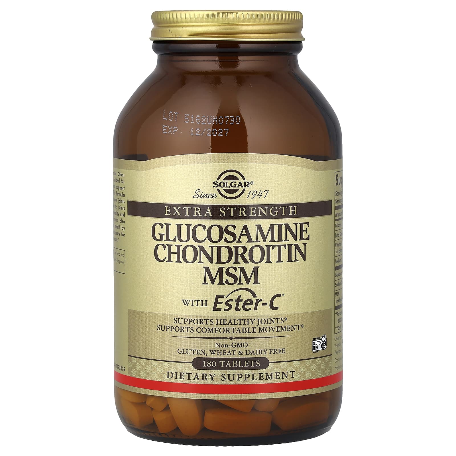Хондроитин Solgar Glucosamine MSM with Ester-C®, 180 таблеток — фото 1